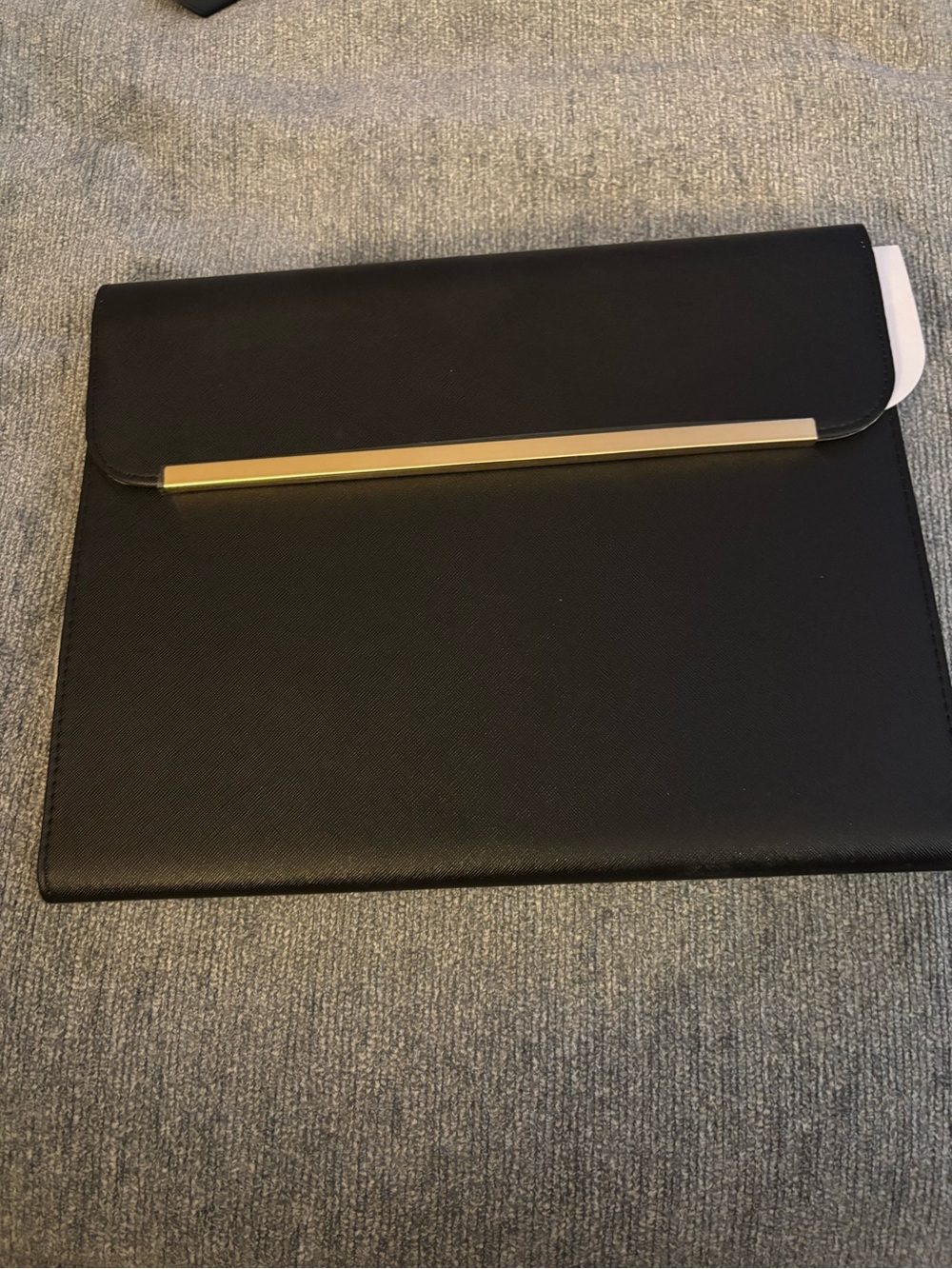 Black Tablet Folio Sleeve with Gold Accent Bar - Brand Not Visible
